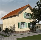 Проект дома B-207. Узкий дом из газобетона