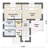 Проект дома D-096. Красивый дом из пеноблоков