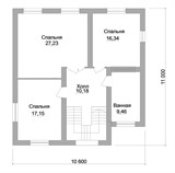 Проект дома C-202. Дом с 4 спальнями