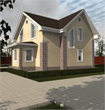 Проект дома D-088. Дом из блоков с мансардой