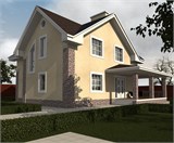 Проект дома D-088. Дом из блоков с мансардой