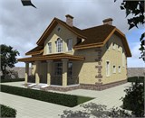 Проект дома D-086. Дом с террасой до 250 м