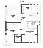 Проект дома D-083. Дом с плоской крышей двухэтажный