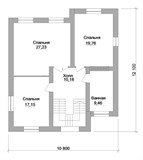 Проект дома C-131. Простой дом из пеноблоков Проект дома C-131. Простой дом из пеноблоков