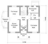 Проект дома C-117. Простой дом с мансардой Проект дома C-117. Простой дом с мансардой