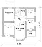 Проект дома C-115. Двухэтажный дом с эркером