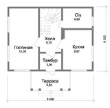 Проект дома A-031. Недорогой каркасный дом