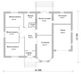 Проект дома B-102. Дом из блоков с гаражом Проект дома B-102. Дом из блоков с гаражом