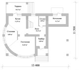 Проект дома B-100. Дом с мансардой и навесом