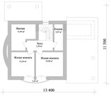 Проект дома B-100. Дом с мансардой и навесом