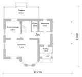 Проект дома C-098. Дом с навесом и террасой