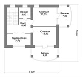 Проект дома D-098. Дом 2 спальни и терраса Проект дома D-098. Дом 2 спальни и терраса