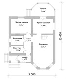 Проект дома B-093. Дом со вторым светом и террасой