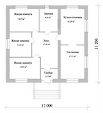 Проект дома B-091. Квадратный дом из кирпича