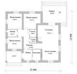 Проект дома B-082. Квадратный дом с террасой