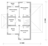Проект дома C-090. Двухэтажный дом с террасой и балконом Проект дома C-090. Двухэтажный дом с террасой и балконом