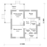 Проект дома B-078. Дом 12 на 12 с мансардой Проект дома B-078. Дом 12 на 12 с мансардой