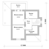 Проект дома B-078. Дом 12 на 12 с мансардой Проект дома B-078. Дом 12 на 12 с мансардой