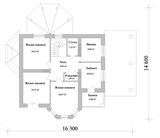 Проект дома C-088. Двухэтажный дом с балконом