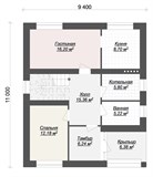 Проект дома B-037. Дом, размером 9 на 11 м