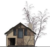 Проект дома B-034. Узкий дом с террасой