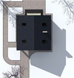 Проект дома B-034. Узкий дом с террасой