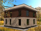 Проект дома B-029. Дом 2 этажа с плоской крышей