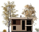 Проект дома B-029. Дом 2 этажа с плоской крышей