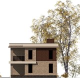 Проект дома B-029. Дом 2 этажа с плоской крышей