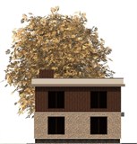 Проект дома B-029. Дом 2 этажа с плоской крышей