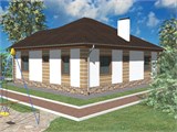 Проект дома B-027. Квадратный дом из блоков