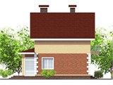 Проект дома A-016. Кирпичный дом с верандой