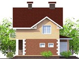 Проект дома A-016. Кирпичный дом с верандой