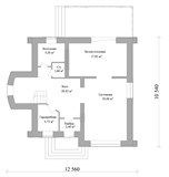 Проект дома B-012. Дом с 2 спальнями