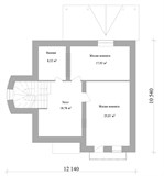 Проект дома B-012. Дом с 2 спальнями