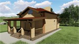 Проект хоз. постройки G-078. Баня с мансардой и террасой