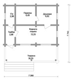Проект хоз. постройки G-021. Баня из бревна