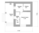 Проект хоз. постройки G-030. Одноэтажная сауна