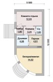 Проект хоз. постройки G-043. Одноэтажная баня Проект хоз. постройки G-043. Одноэтажная баня