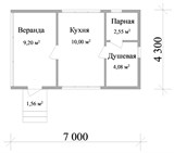 Проект хоз. постройки G-083. Каркасная летняя кухня