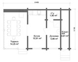 Проект хоз. постройки G-087. Деревянная летняя кухня