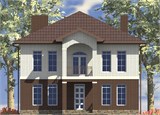 Проект дома F-017. Двухэтажный дом с цоколем
