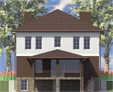 Проект дома F-017. Двухэтажный дом с цоколем