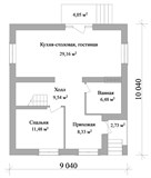 Проект дома B-301. Недорогой дом с мансардой