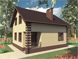 Проект дома B-301. Недорогой дом с мансардой