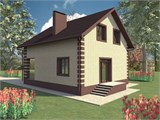 Проект дома B-301. Недорогой дом с мансардой