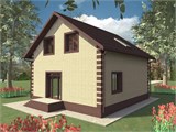 Проект дома B-301. Недорогой дом с мансардой