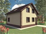 Проект дома B-301. Недорогой дом с мансардой