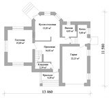 Проект дома B-300. Дом с гаражом 150 м