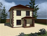 Проект дома A-105. Двухэтажный дом четыре спальни
